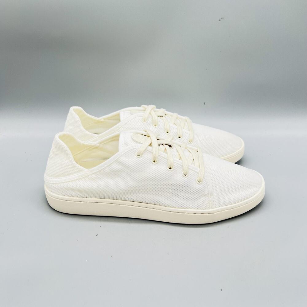 OluKai Shoes Womens 9 White Canvas Pehuea Li Low Top Walking Sneakers Comfort